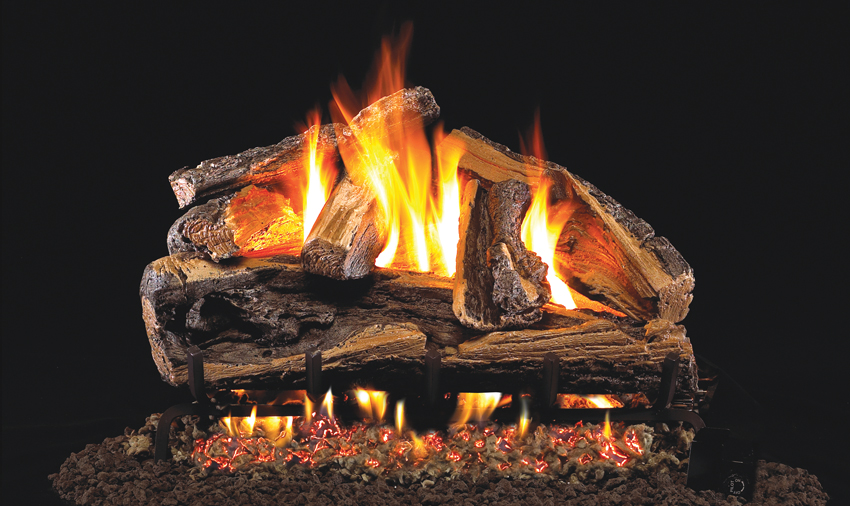Split Oak Vented Realistic Emberglow Natural Gas Fireplace Heater Log Set 18 in 